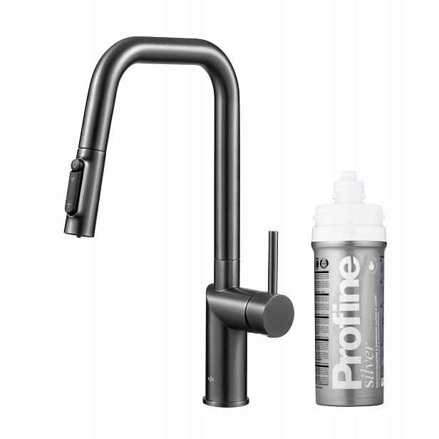 Kfa Kuchyňská Baterie Duero Pure Style Profine Silver S, Gun Metal Grey