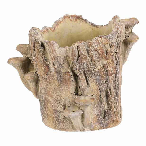 Obal betonový - pařez s houbami, 20 x 18 x 18 cm, 20 cm