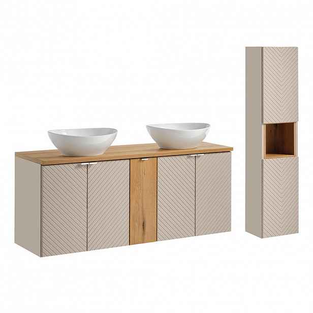 Petits-meubles KOUPELNOVÝ NÁBYTEK 140cm Manoa 2er-Set Kašmír - dřevo