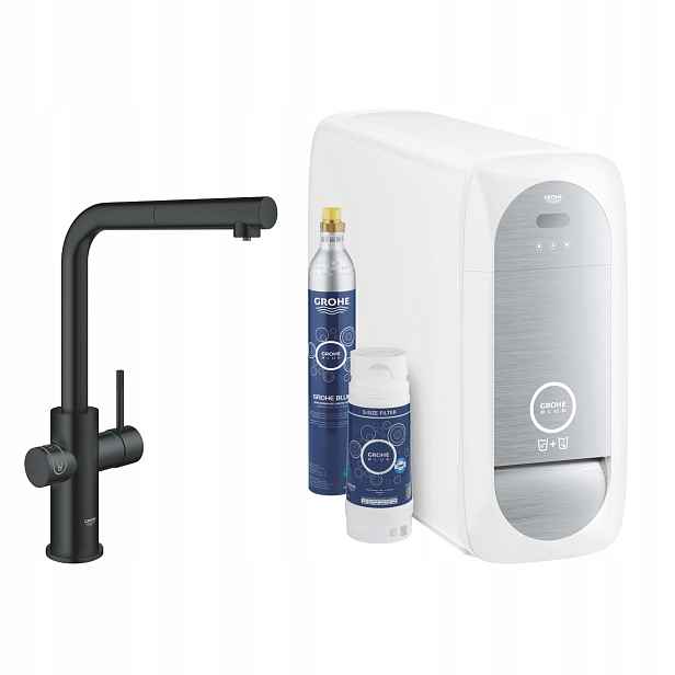 Startovací sada s s vytahovací sprškou Grohe Blue Home Kuchyňská baterie Premium