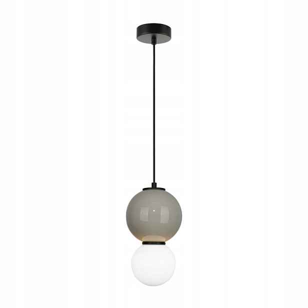 Italux Moderní závěsná lampa Ø15 cm Šedo-bílá Led 5W Pieve
