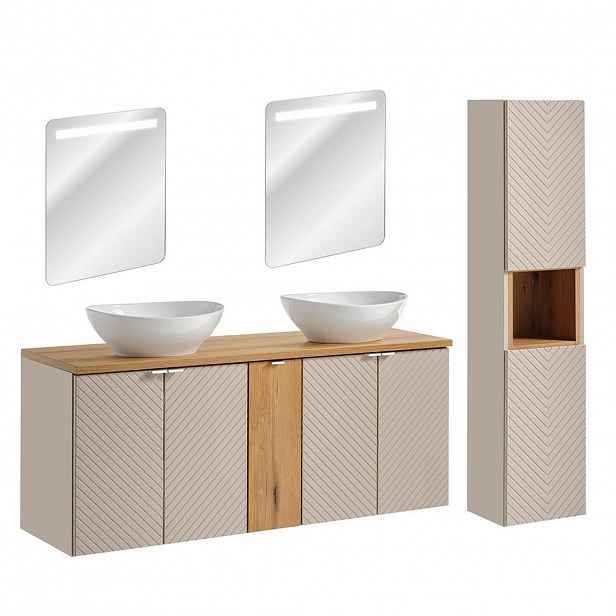 Petits-meubles KOUPELNOVÝ NÁBYTEK 140cm Manoa 2er-Set Kašmír - dřevo