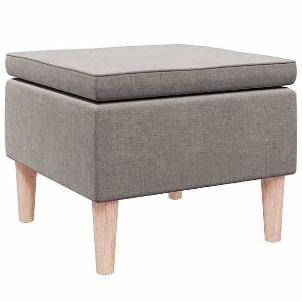 vidaXL Stolička s dřevěnými nohami taupe textil