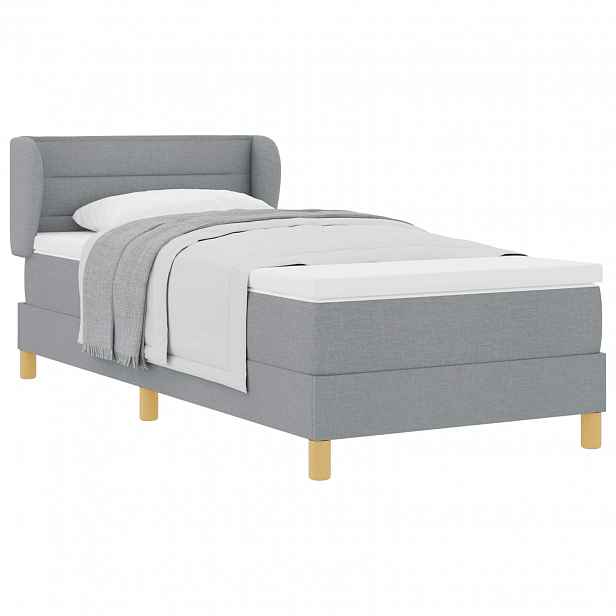 vidaXL Postel s boxspringem s matrací Světle šedá 80 x 200 cm textil