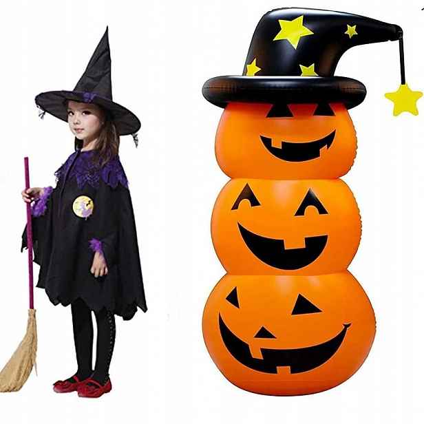 Halloweenská Dekorace Velká Dýně Nafukovací 140 CM Zahradní Vodotrysková