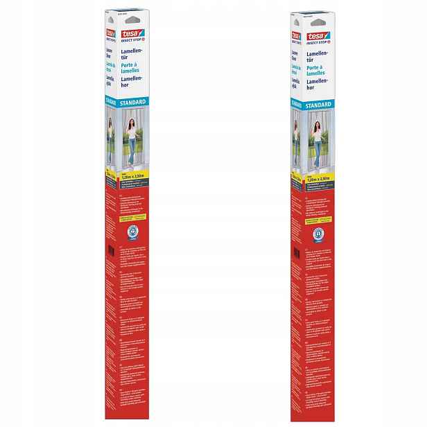 Tesa Moskytiéra síť dveřní lamely balkonové dveře černá 2,5x1,2m x2
