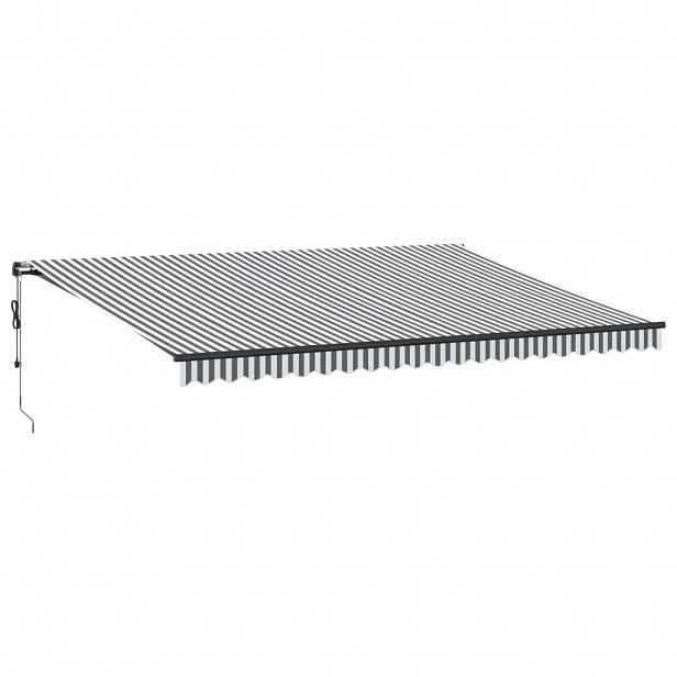 vidaXL Stahovací markýza Antracitová a bílá 500 × 350 cm Polyester