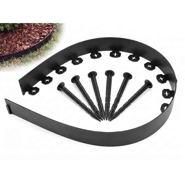 Flexibilní Zahradní Lem Flexi 60 mm 20 m 100 Kotvících Kolíků