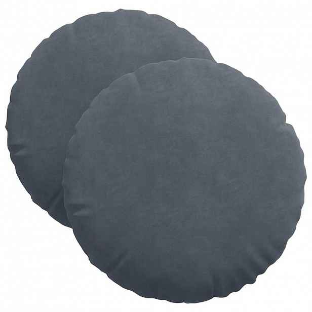 vidaXL Polštáře na sedadla 2 pcs Tmavě šedá Ø 40 x 13 cm samet