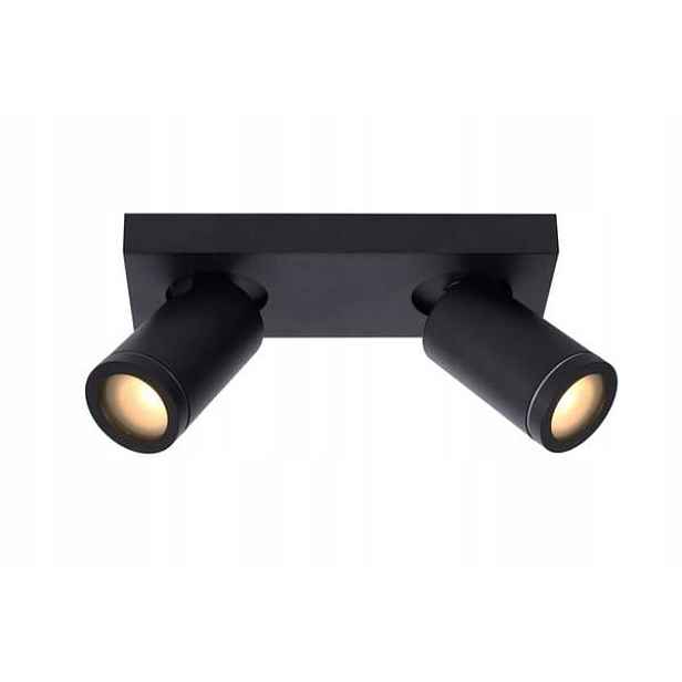 Stropní svítidlo černá, nastavitelná, 2 reflektory s žárovkami IP44 Lucide