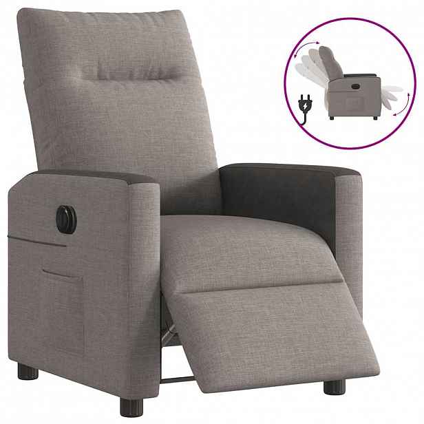 vidaXL Elektrické polohovací křeslo taupe textil