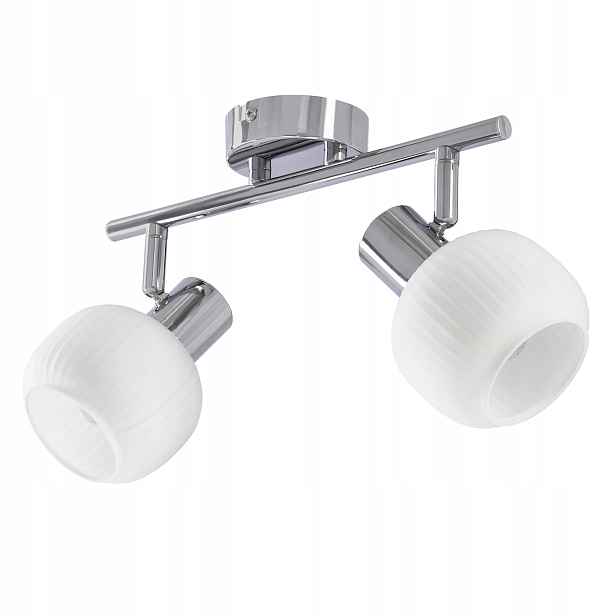 Candellux Andrus stropní svítidlo chrom 2xE14 bílá rýhovaná