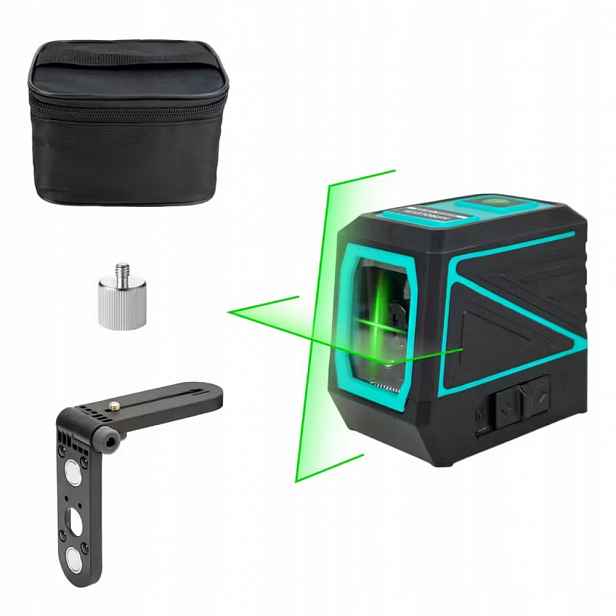 Hiprolevel Křížový laser zelený Laserová vodováha Auto Úroveň+úchop+pouzdro