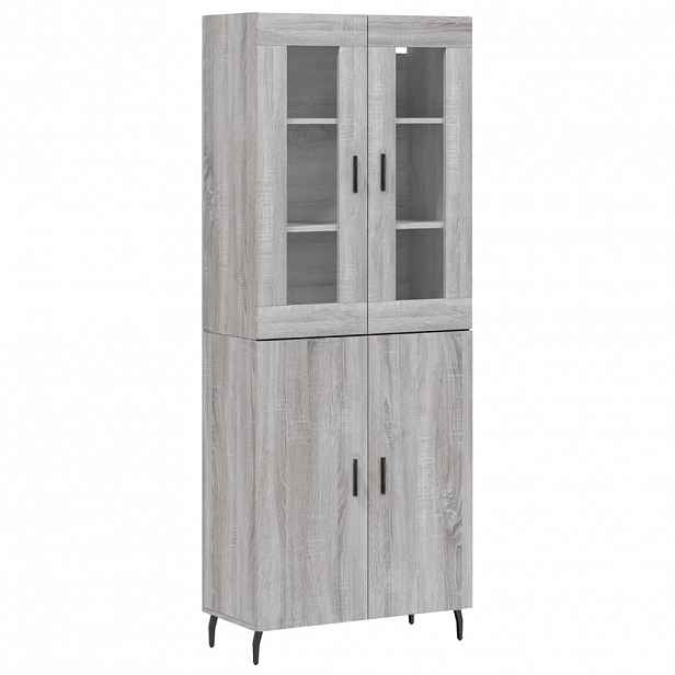 vidaXL Skříň highboard šedá sonoma 69,5 x 34 x 180 cm kompozitní dřevo