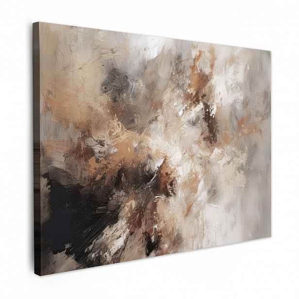 MuchoWow OBRAZ NA PLÁTNĚ Barva - abstraktní - béžová - umění 80x60 cm