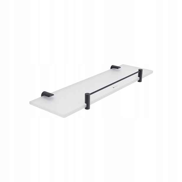 Nimco Bormo černá police do koupelny skleněná mat 40 cm Brc 11091BX-40-90