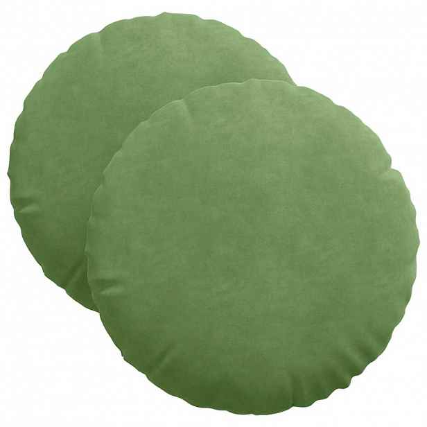 vidaXL Polštáře na sedadla 2 pcs Světlá zelená Ø 40 x 13 cm samet
