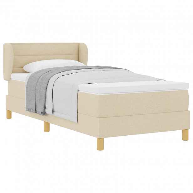 vidaXL Postel s boxspringem s matrací Krémová 80 x 200 cm textil