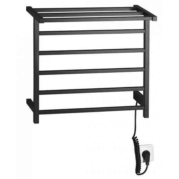 Sapho - Elektrický sušák ručníků Elzor 50x47 cm, 60 W, černá mat EB510