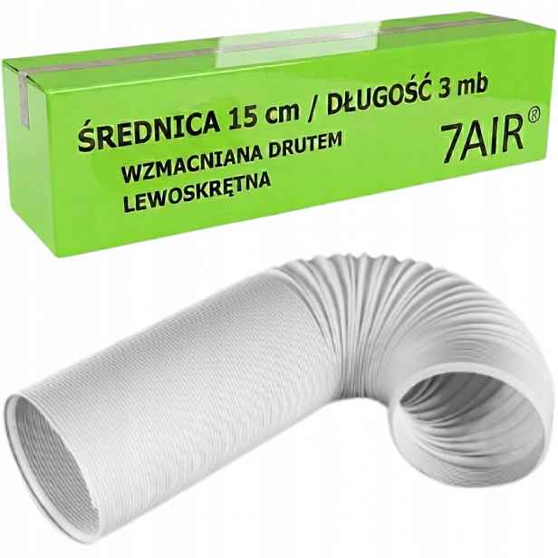 Trubka Klimatizace 15 cm na 3 m Pro Přenosnou Klimatizaci Bílá Okno Komín