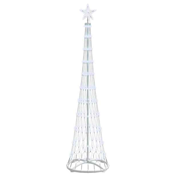 vidaXL LED vánoční strom s stojanem Studená bílá 51 x 51 x 190 cm kov