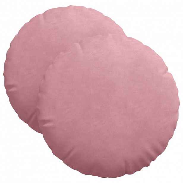 vidaXL Polštáře na sedadla 2 pcs Růžová Ø 40 x 13 cm samet