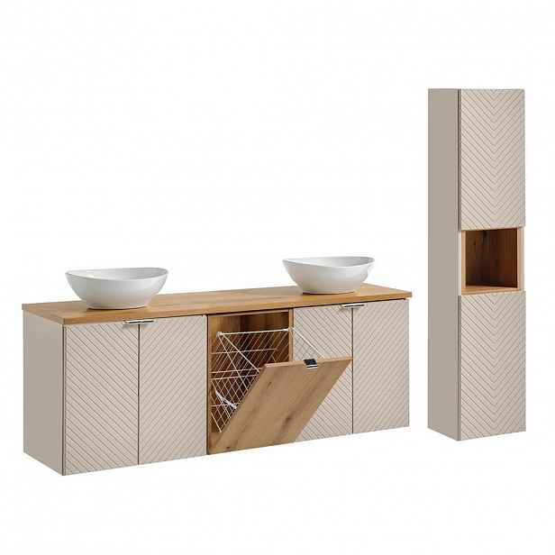 Petits-meubles KOUPELNOVÝ NÁBYTEK 160cm Manoa 2er-Set Kašmír - dřevo