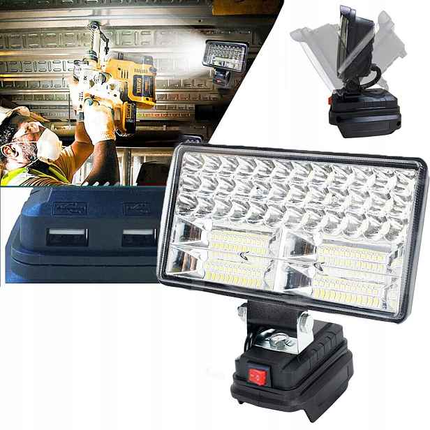 84 Led Pracovní Lampa Halogen Led Na Lithiové Baterie Makita mit 2USB 8 palců