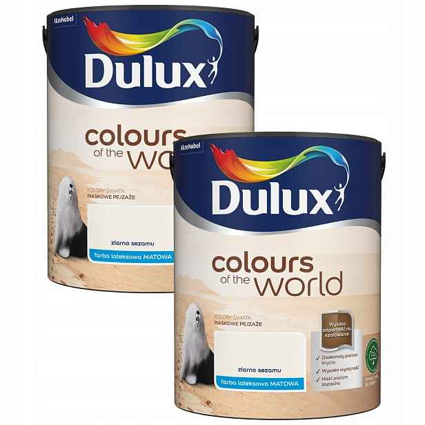 Set Dulux Barvy Světa 2x5L Barva Latexová Emulze Sezamové Zrno 10L