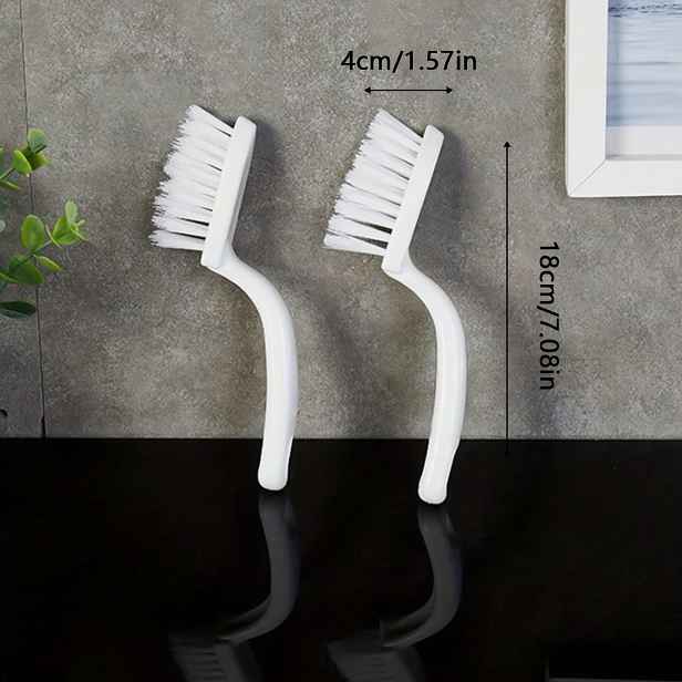 TEMU 2ks Multi-Use Čisticí Kartáče s Ergonomickým Rukojetí - Opakovaně Použitelný Plastový Gap & Corner Cleaner pro Koupelnové Dlaždice, Podlahu,