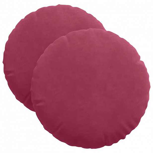 vidaXL Polštáře na sedadla 2 pcs Víno Červené Ø 40 x 13 cm samet