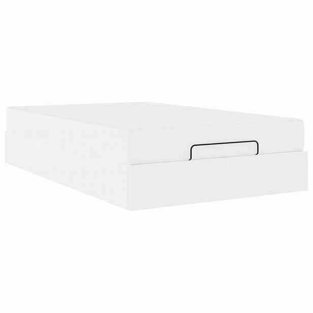 vidaXL Rám postele s matrací Jiný 2 ks Bílá PVC