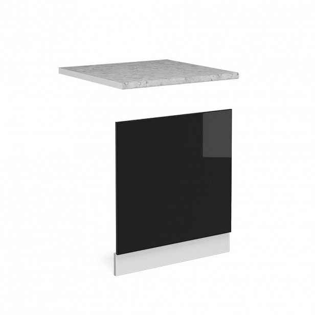 Vicco PŘEDNÍ PANEL R-Line Černý vysoký lesk 60 cm s pracovní deskou
