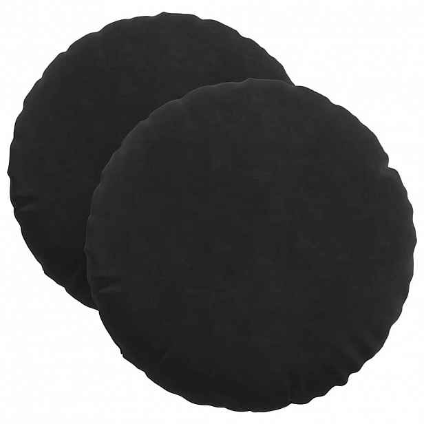 vidaXL Polštáře na sedadla 2 pcs Černá Ø 40 x 13 cm samet