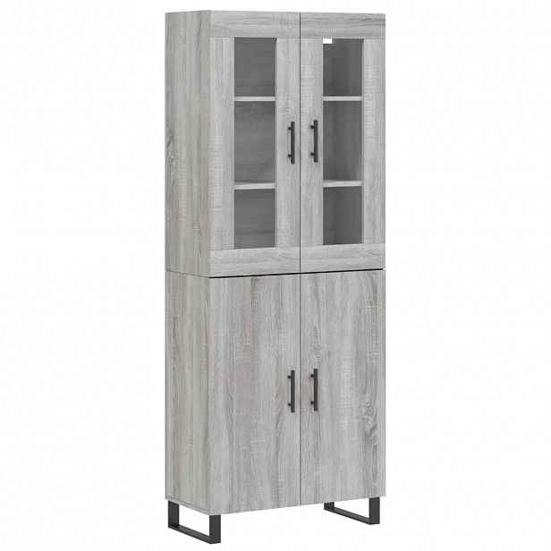 vidaXL Skříň highboard šedá sonoma 69,5 x 34 x 180 cm kompozitní dřevo