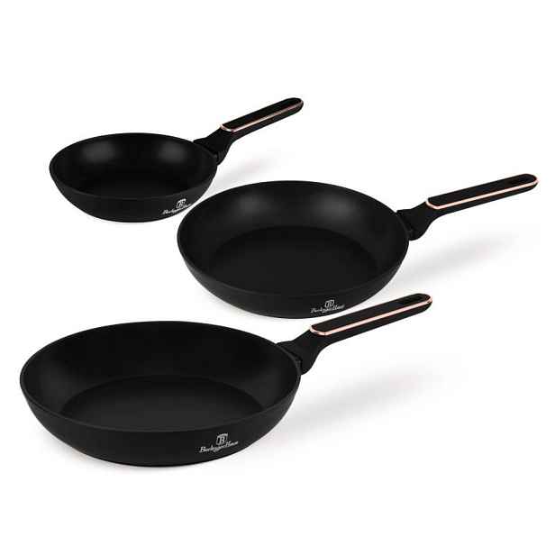 BERLINGERHAUS Sada pánví s titanovým povrchem 3 ks Black Rose Collection BH-8360