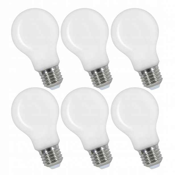 Led Žárovka S Vláknem E27 Mléčně Bílá A60 4W 3000K 6 Ks 400LM