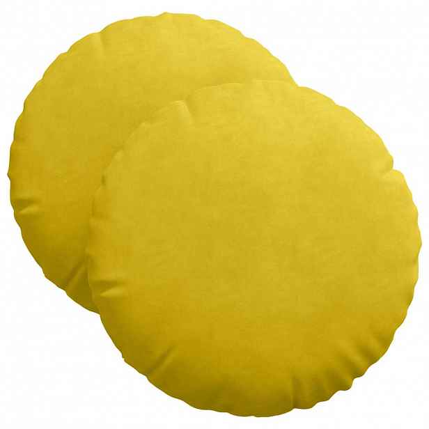vidaXL Polštáře na sedadla 2 pcs Žlutá Ø 40 x 13 cm samet