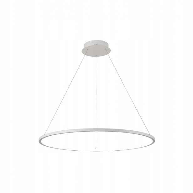 Vinola, Moderní bílá závěsná lampa, Led kroužek, 38W, 3040LM, 60 cm