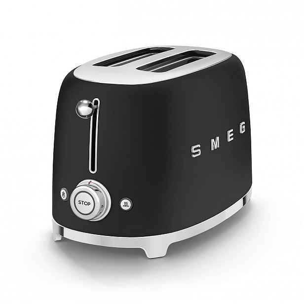 Toustovač Smeg 50´s Retro Style, 2x2, černý mat, TSF01BLMEU