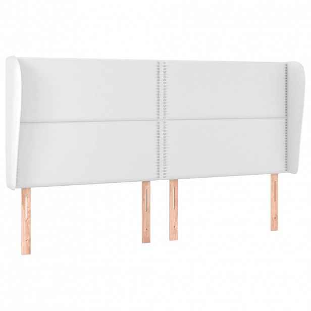 vidaXL Čelo postele typu ušák bílá 203x23x118/128 cm umělá kůže