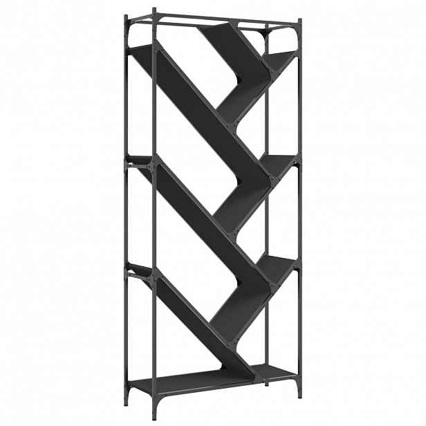 vidaXL Knihovna černá 79 x 30 x 180 cm kompozitní dřevo a kov
