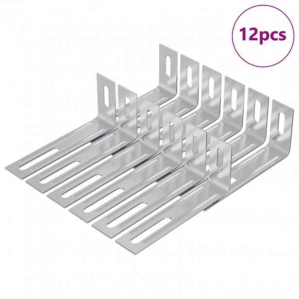 vidaXL Protiskluzový držák 12 Stříbrná 74,5 x 15 x 32 mm Železo