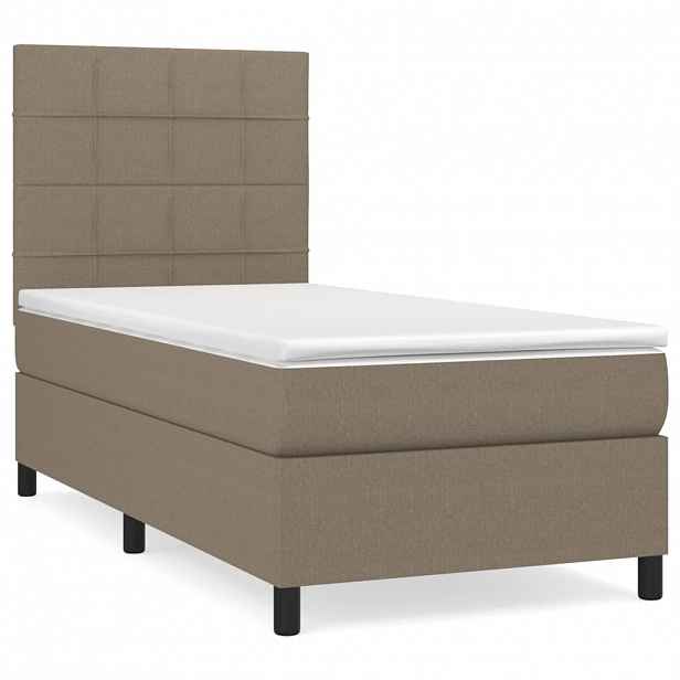 vidaXL Box spring postel s matrací taupe 90x190 cm textil