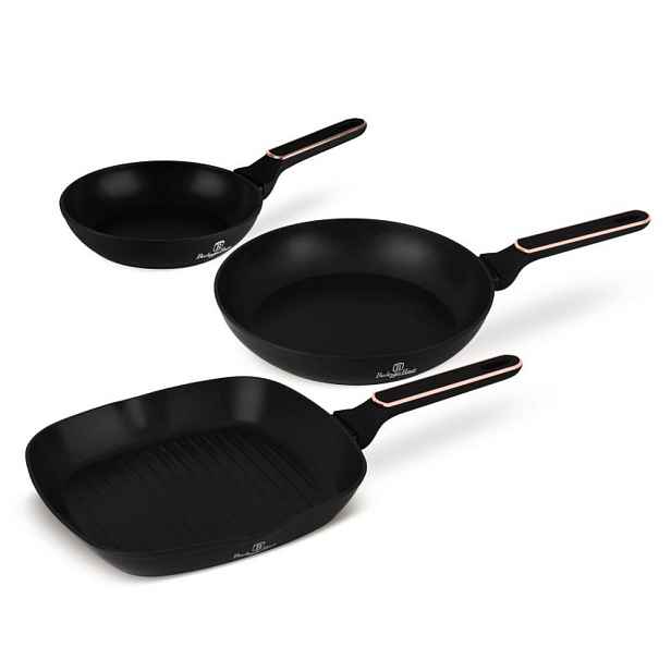 BERLINGERHAUS Sada pánví s titanovým povrchem 3 ks Black Rose Collection BH-8361