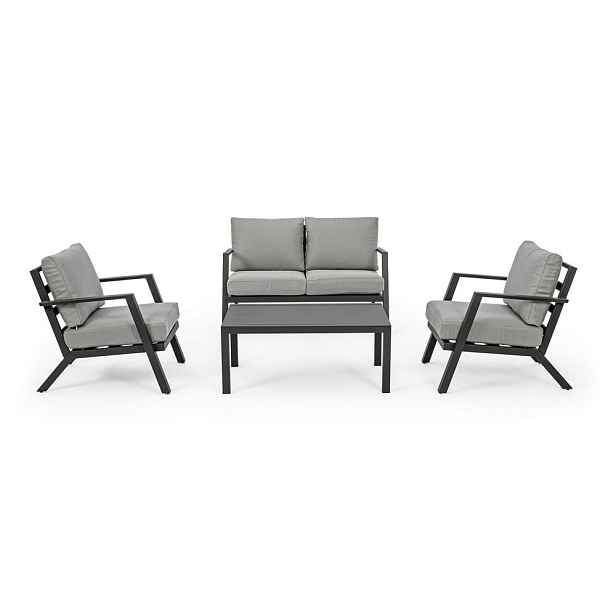 Šedý hliníkový zahradní lounge set pro 4 Harley   – Bizzotto
