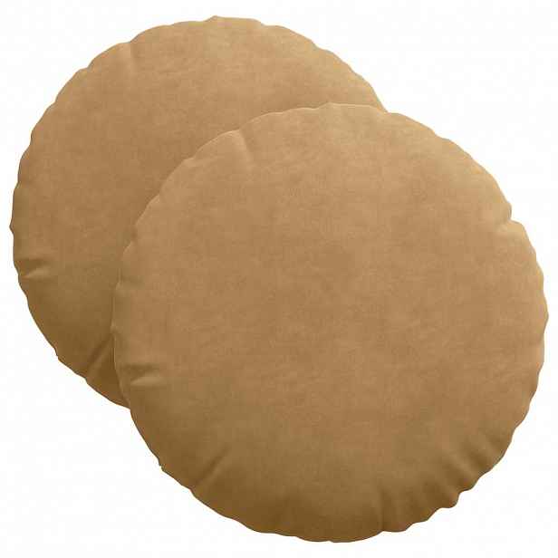 vidaXL Polštáře na sedadla 2 pcs Hnědá Ø 40 x 13 cm samet