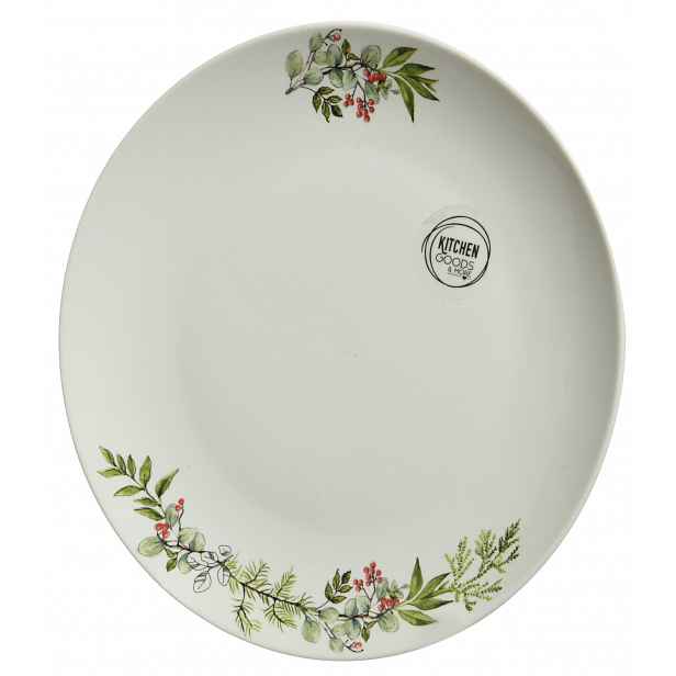 Dezertní talíř 20 cm, vánoční motiv větvička