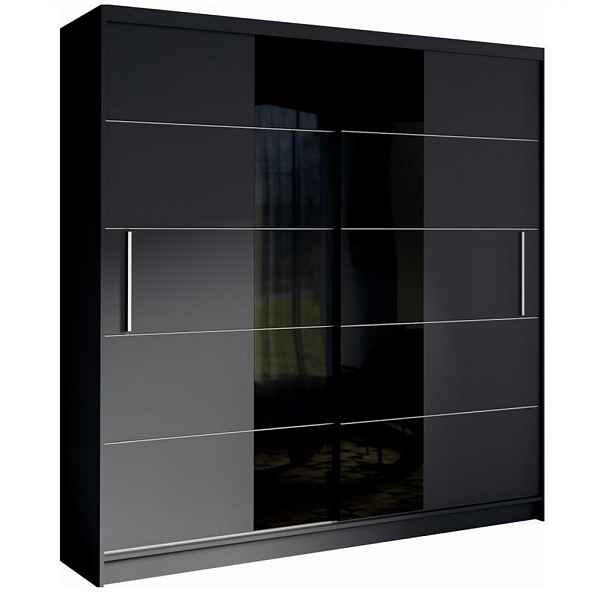 MASSENO ŠATNÍ SKŘÍŇ S POSUVNÝMI DVEŘMI BRAGOR, 200/215/60 cm 2dveřová, šedá