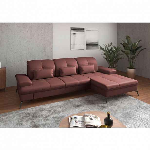 Sit & More ROHOVÁ SEDAČKA, textil, kůže, červenohnědá
